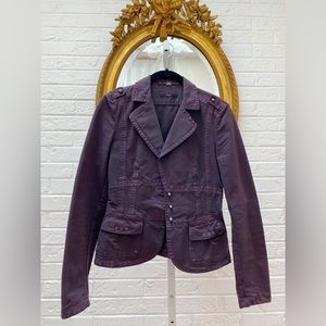 Hugo Boss Purple Blazer Jacket with Rose Detail